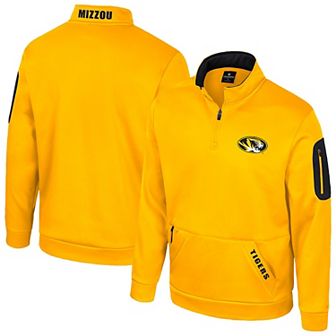 Men's Colosseum Gold Missouri Tigers Mainframe Quarter-Zip Fleece Jacket
