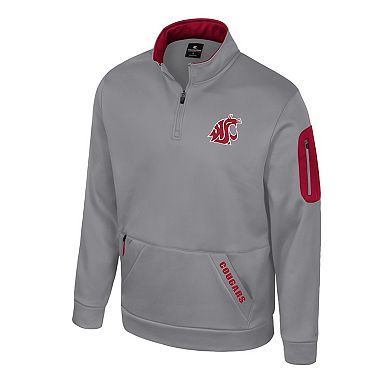 Men's Colosseum Gray Washington State Cougars Mainframe Quarter-Zip Fleece Jacket
