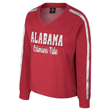 Women's Colosseum Crimson Alabama Crimson Tide Treasures Long Sleeve V-Neck T-Shirt