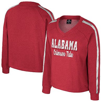 Women's Colosseum Crimson Alabama Crimson Tide Treasures Long Sleeve V-Neck T-Shirt
