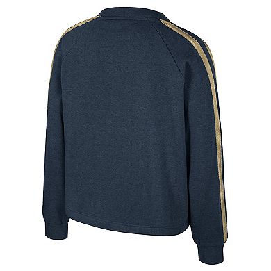 Women's Colosseum Navy Michigan Wolverines Treasures Long Sleeve V-Neck T-Shirt