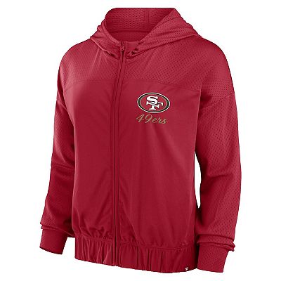 レディースウェア S logo cap scarlet Women's Fanatics Scarlet San Francisco 49ers Script Lock Full-Zip