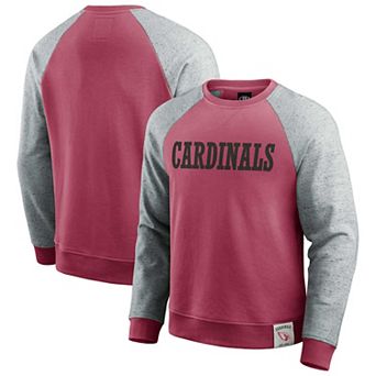 Men's Darius Rucker Collection by Fanatics Heather Gray/Cardinal Arizona Cardinals Colorblock Pullover Sweatshirt