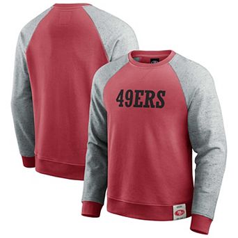 Men's Darius Rucker Collection by Fanatics Heather Gray/Scarlet San Francisco 49ers Colorblock Pullover Sweatshirt