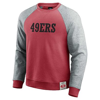 Men's Darius Rucker Collection by Fanatics Heather Gray/Scarlet San Francisco 49ers Colorblock Pullover Sweatshirt