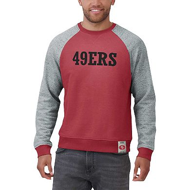 Men's Darius Rucker Collection by Fanatics Heather Gray/Scarlet San Francisco 49ers Colorblock Pullover Sweatshirt