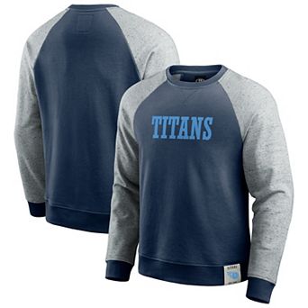 Men's Darius Rucker Collection by Fanatics Heather Gray/Navy Tennessee Titans Colorblock Pullover Sweatshirt