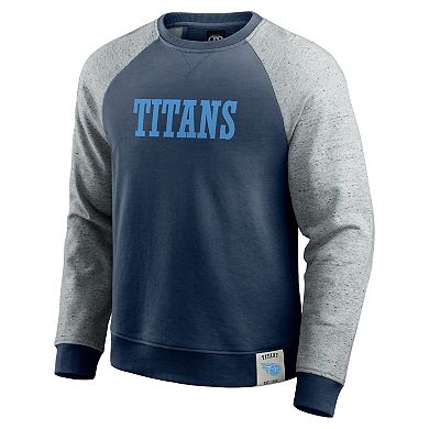 Men's Darius Rucker Collection by Fanatics Heather Gray/Navy Tennessee Titans Colorblock Pullover Sweatshirt