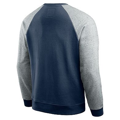 Men's Darius Rucker Collection by Fanatics Heather Gray/Navy Tennessee Titans Colorblock Pullover Sweatshirt