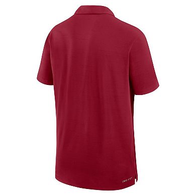 Men's Nike Crimson Stanford Cardinal Sideline Woven Performance Polo