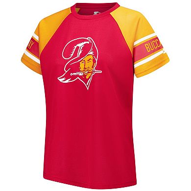 Women's Starter Orange Tampa Bay Buccaneers 1st Rounder Color Block Raglan Top