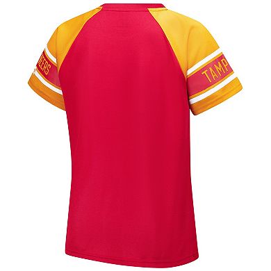 Women's Starter Orange Tampa Bay Buccaneers 1st Rounder Color Block Raglan Top