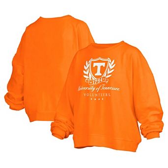 Women's Pressbox Tennessee Orange Tennessee Volunteers Big Aug Script Janice Oversized Pullover Sweatshirt