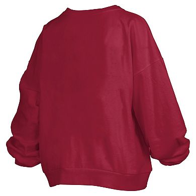Women's Pressbox Garnet Florida State Seminoles Big Aug Script Janice Oversized Pullover Sweatshirt