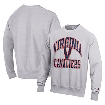 Men's Champion Heather Gray Virginia Cavaliers Vault Late Night Reverse Weave Pullover Sweatshirt