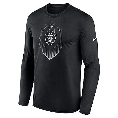 Men's Nike Black Las Vegas Raiders Icon Legend Performance Long Sleeve T-Shirt
