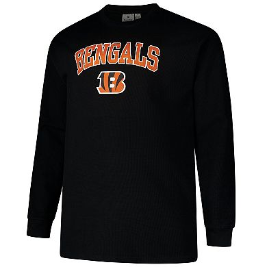 Men's Fanatics Black Cincinnati Bengals Big & Tall Thermal Long Sleeve T-Shirt