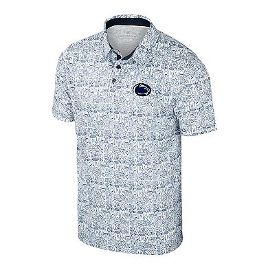 Men's Colosseum Navy/White Penn State Nittany Lions Big & Tall Allover Polo