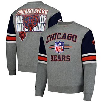 Men's Mitchell & Ness Heather Gray Chicago Bears All Over 4.0 Vintage Logo Pullover Sweatshirt
