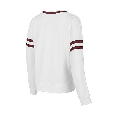 Women's Concepts Sport White Texas A&M Aggies Borough French Terry Arch Over Long Sleeve Top