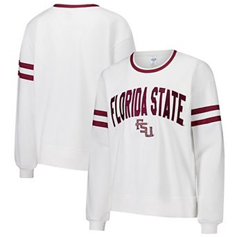 Women's Concepts Sport White Florida State Seminoles Borough French Terry Arch Over Long Sleeve Top