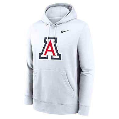 Men's Nike White Arizona Wildcats Primetime Evergreen Club Fleece Pullover Hoodie