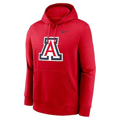 Men's Nike Red Arizona Wildcats Primetime Evergreen Club Fleece Pullover Hoodie