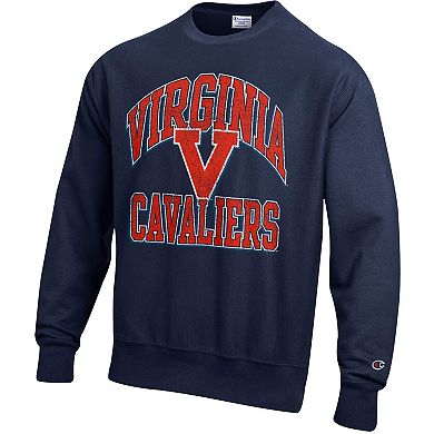 Men's Champion Navy Virginia Cavaliers Vault Late Night Reverse Weave Pullover Sweatshirt