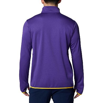 Men's Columbia Purple LSU Tigers Park View Grid Fleece Omni-Wick Half-Zip Jacket