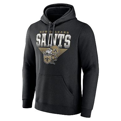 Men's Fanatics Black New Orleans Saints Geometric Chrome Pullover Hoodie