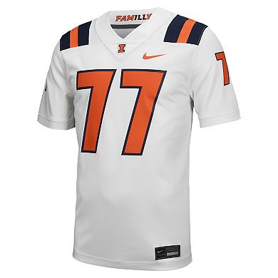 Men's Nike #77 White Illinois Fighting Illini Untouchable Football Jersey