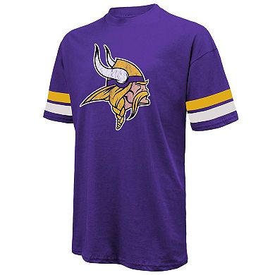 Men's Majestic Threads J.J. McCarthy Purple Minnesota Vikings Name & Number Oversize Fit T-Shirt