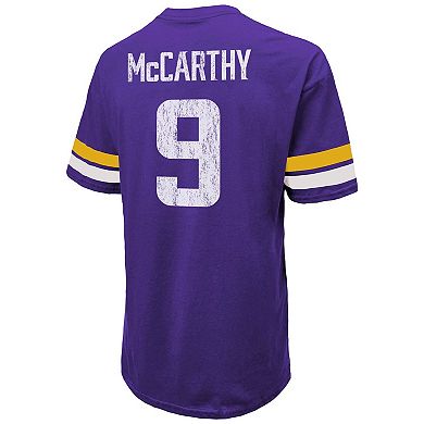 Men's Majestic Threads J.J. McCarthy Purple Minnesota Vikings Name & Number Oversize Fit T-Shirt