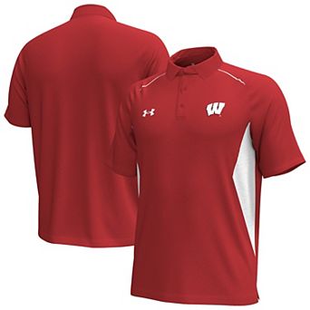 Men's Under Armour Red Wisconsin Badgers Title Performance Polo