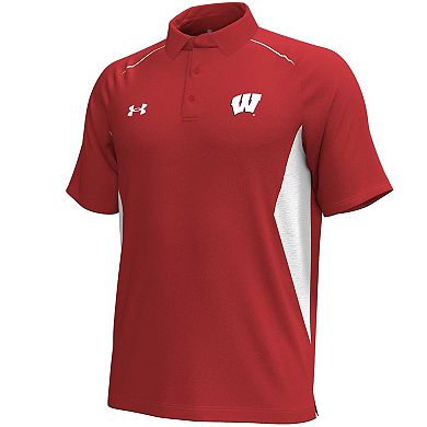 Men's Under Armour Red Wisconsin Badgers Title Performance Polo