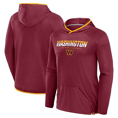 Men's Fanatics Burgundy Washington Commanders Transitional Defender Hoodie Long Sleeve T-Shirt