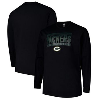 Men's Profile Black Green Bay Packers Big & Tall Pop Long Sleeve T-Shirt