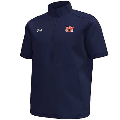 Men's Under Armour Navy Auburn Tigers Motivate Quarter-Zip Short Sleeve Top