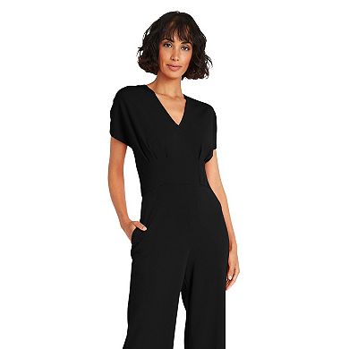 Women's Ali Ro V-Neck Pin Tuck Jumpsuit