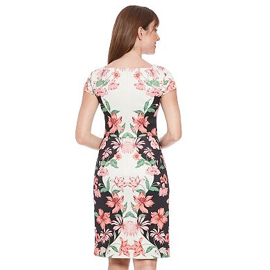 Women's Ali Ro Floral Square Neck Short Sleeve Sheath Dress