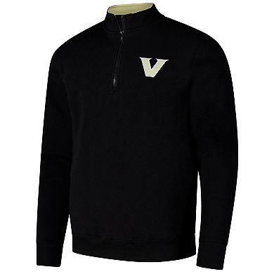 Men's Colosseum Black Vanderbilt Commodores Tortugas Quarter-Zip Sweatshirt