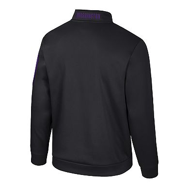 Men's Colosseum Black Washington Huskies Mainframe Quarter-Zip Fleece Jacket