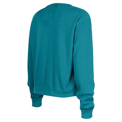 Women's New Era Teal Jacksonville Jaguars Thermal Crop Long Sleeve T-Shirt