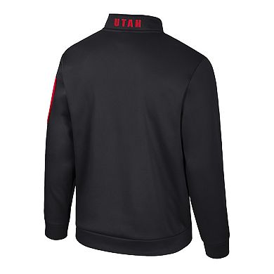Men's Colosseum Black Utah Utes Mainframe Quarter-Zip Fleece Jacket