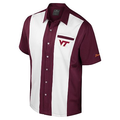 Men's Colosseum Maroon Virginia Tech Hokies Strike Bowling Button-Up Shirt