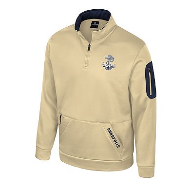Men's Colosseum Gold Navy Midshipmen Mainframe Quarter-Zip Fleece Jacket
