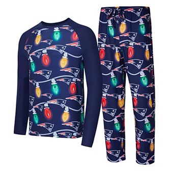 Men's Concepts Sport Navy New England Patriots Garland Knit Raglan Long Sleeve Top and Pants Set