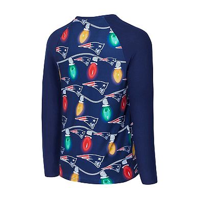 Men's Concepts Sport Navy New England Patriots Garland Knit Raglan Long Sleeve Top and Pants Set