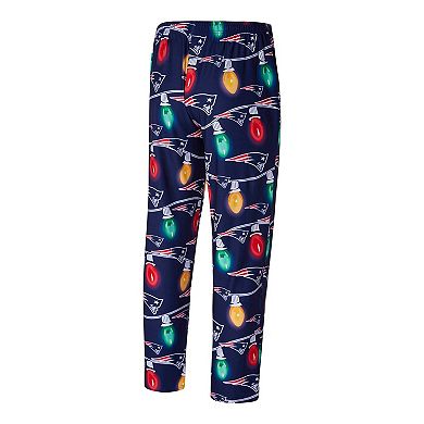 Men's Concepts Sport Navy New England Patriots Garland Knit Raglan Long Sleeve Top and Pants Set