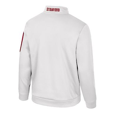 Men's Colosseum White Stanford Cardinal Mainframe Quarter-Zip Fleece Jacket